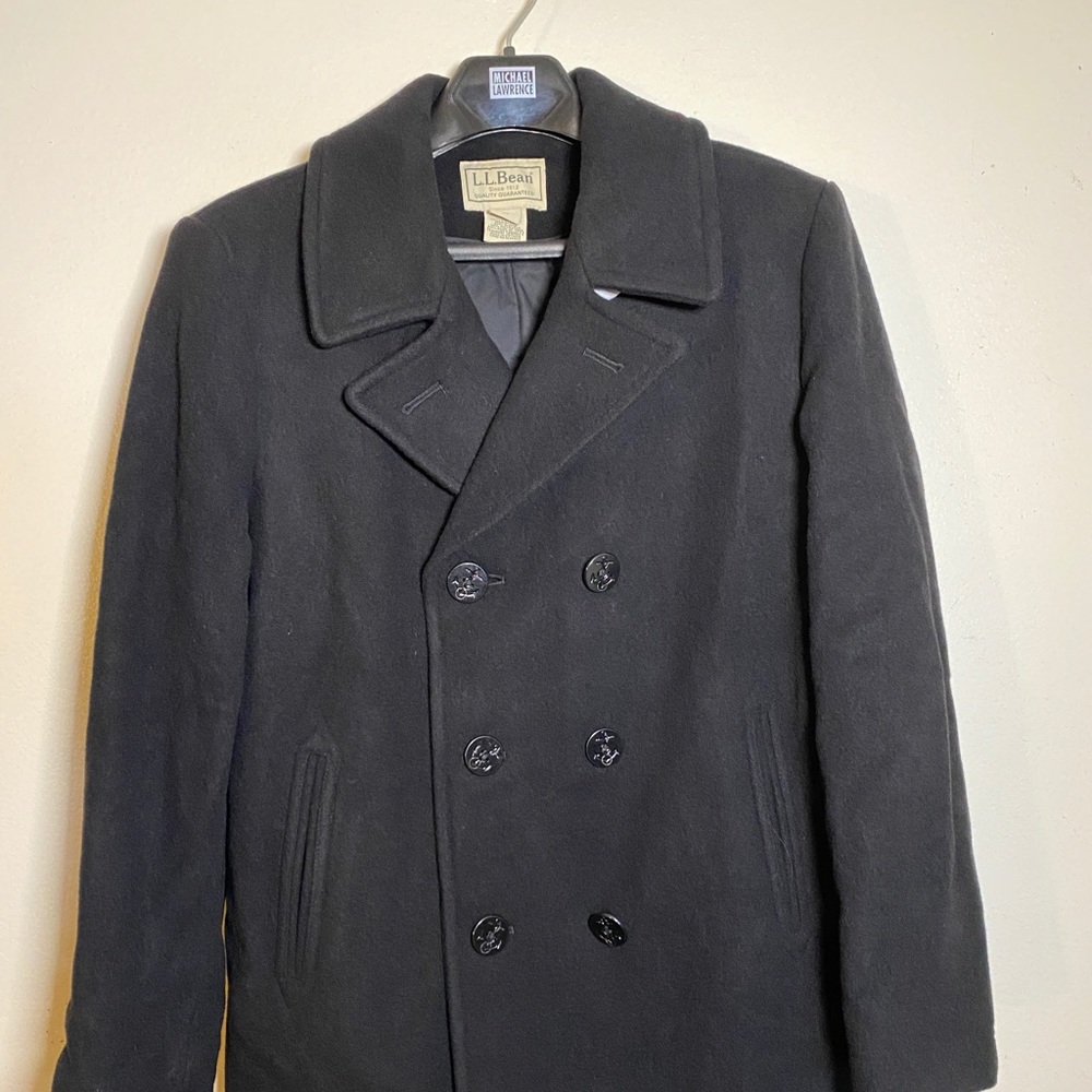 LL BEAN wool peacoat new never worn LARGE